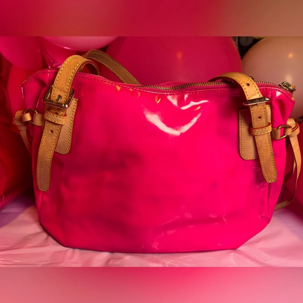 Dooney & Bourke Hot Pink Patent Leather Shopper-DISCONTINUED - Picture 2 of 10